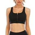 thumbnail image 2 of Women Zipper Front Sports Bra High Impact Criss cross Strappy Back Support Workout Top, 2 of 7