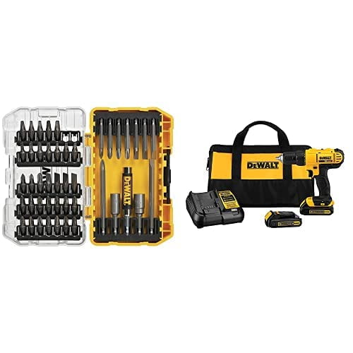 Kit de taladro/destornillador DEWALT DCD771C2 20 V MAX con juego de 45 piezas