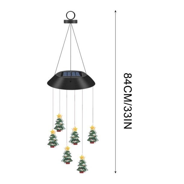 Garden Decoration Christmas Solar Wind Chime Santa Claus Spinners