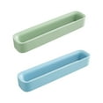 thumbnail image 1 of KAKOWELY Slippers Rack 2Pcs Wall-Mounted Slippers Storage Rack Punch Free Slipper Shelf Slippers Organizer Green Blue9.84"X1.38"X2.56", 1 of 5
