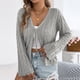 thumbnail image 1 of TaTaai Ladies Tie Front Cardigan Long Sleeve Round Neck Solid Color Casual Blouse Loose Fit Knit Open Sweater Gift, 1 of 8