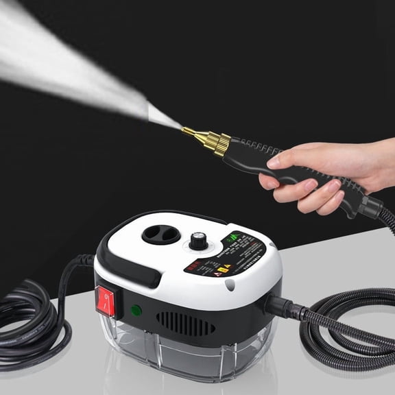 Cleaning Machine 2500W Handheld High-Temperature Pressurized Steam Cleaner with 3 Brush Heads Grey European Standard for Multi-Surface Cleaning(1Pcs) Rkxzt