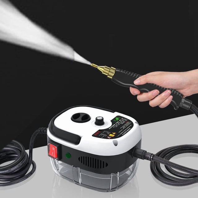 Cleaning Machine 2500W Handheld High-Temperature Pressurized Steam Cleaner with 3 Brush Heads Grey European Standard for Multi-Surface Cleaning(1Pcs) Rkxzt