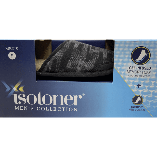 Men's Isotoner Gel Infused Memory Foam Cooling Comfort Slippers House Shoes - Walmart.com