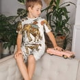 thumbnail image 4 of Fotbe Cowboy Up Vintage Wild West Pijama Estampada de 2 Piezas para Niños – Ropa de Dormir de Manga Corta Cómoda para Niños y Niñas, Camiseta y Shorts de Algodón-Small, 4 of 6
