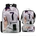 thumbnail image 1 of Football Star Cristiano Ronaldo Backpack Printed Three-Piece Set Children'S Schoolbag Elementary And Middle School Students Backpack Pencil Case, 1 of 2