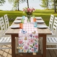 thumbnail image 4 of Table Runners 90 Inches Long Dress Scarves, Pink Flowers Farmhouse Coffee/Dining/Kitchen Table Runner for Living Room, Spring Floral Butterfly Leaves Plants Rustic Plaid 13x90 Inch, 4 of 9