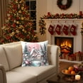 thumbnail image 5 of Christmas Decorative Pillow Cover, Cute Winter Snowman Snow House Hugging Pillow case, Realistic Pink Sofa Cushion Case Christmas New Year Couch Decor, 5 of 6