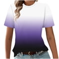 thumbnail image 3 of Ichuanyi Womens Summer Tops Trendy Gradient Color Print Short Sleeve Tshirts Shirts Crew Neck T Shirts Fashion, 3 of 7