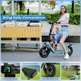 thumbnail image 3 of Caroma Peak 819W&nbsp;Electric Scooter With Seat, 500Wh Battery up to 30Miles&20MPH, 12" Pneumatic Tire, Foldable Adult Electric Scooter with Basket & Height Adjustable Seat(Blue), 3 of 8