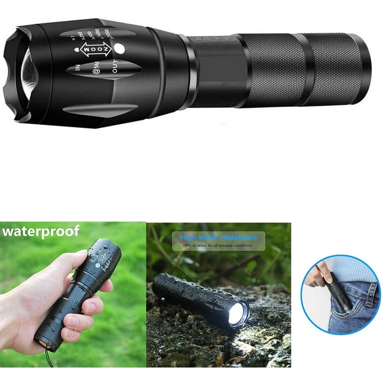 LED Tactical Flashlight S1000 - High Lumen, Zoomable, 5 Modes