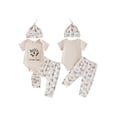 thumbnail image 2 of BemeyourBBs Hello I'm New Here Newborn Baby Boys Come Home Outfit Mallard Duck Embroidery Short Sleeve Romper with Pants Hat Cute Infant Summer Clothes, 2 of 9