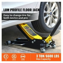 3 Ton Low Profile Floor Jack - Aluminum Steel Racing Jack with Dual Pump, 6600 Lbs Capacity, Wide Lift Range 3-6/11"-19-11/16", for Cars Trucks SUVs