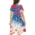 thumbnail image 4 of Odeerbi Niñas Día de La Independencia Vestido de Línea A Verano Patriótico Cuello Redondo Manga Corta Vestido Casual, 4 of 9