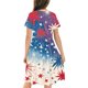 thumbnail image 4 of Odeerbi Niñas Día de La Independencia Vestido de Línea A Verano Patriótico Cuello Redondo Manga Corta Vestido Casual, 4 of 9
