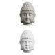 thumbnail image 1 of Estatua de resina de 2 piezas, decoración de escultura , estatuilla para adorno para hogar Soledad Estatuas de talla de cabeza de Buda, 1 of 10