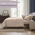 thumbnail image 2 of Ravure Queen Comforter Set, Modern Solid Queen Size Comforter Set, 7-Pc All Season Bedding Comforter Set, Dune Sand, 2 of 8