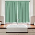 thumbnail image 2 of Ambesonne Christmas Plaid Kitchen Curtains, Dark Green Gingham, 55"x36", Hunter Green and White, 2 of 3