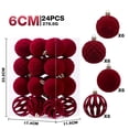 thumbnail image 3 of 24 Pcs Flocked Christmas Ornaments Balls Velvet Shatterproof Christmas Tree Decorations, 3 of 8