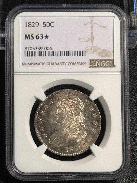 1829 Capped Bust Half Dollars NGC MS-63* LOOKS PROOFLIKE