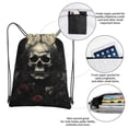 thumbnail image 2 of Sigee Vintage Winged Rose Skull for Drawstring Zipper Backpack ,Waterproof, Durable, Lightweight Gym Bag for Sports, 2 of 5