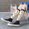 thumbnail image 4 of Goofa Chickens A Pattern Adult Stockings, Color-Block Knee High Socks, Comfortable and Breathable, Soft and Stretchable, Sports, and Decoration, 4 of 5