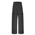 thumbnail image 6 of iHPH7 Drawstring Pants Women Athletic Wear Women Straight Leg Sweatpants for Women Outdoor Clothing Elastic Waist Pants for Women Womens Cargo Pants Hiking Cargo Pants Women Black L, 6 of 6