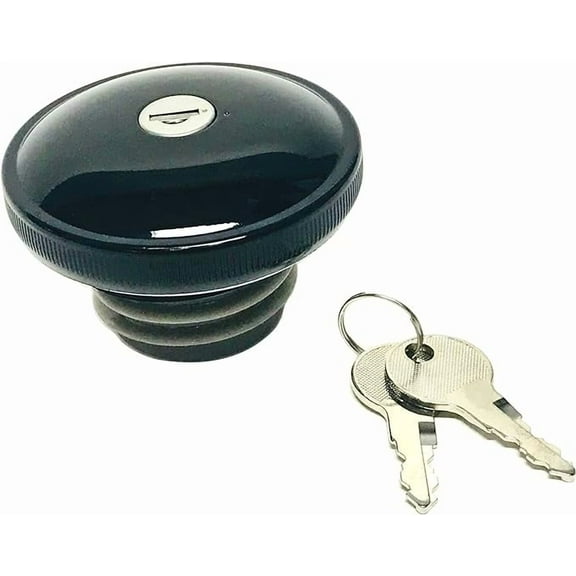Gloss Black Locking Screw-in Ratcheting Vented Key Lock Gas Cap Motorcycle Tank Sportster-2022 Harley Davidson Dyna Chopper Fuel Caps 03-0320AB-A DS Softail 1996-2017 61100117A 0703-0816 0815 Two keys
