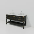 thumbnail image 5 of Norwalk 60 in W x 22 in D Black Oak Double Bath Vanity, Carrara Marble Top, and Faucet Set, 5 of 9