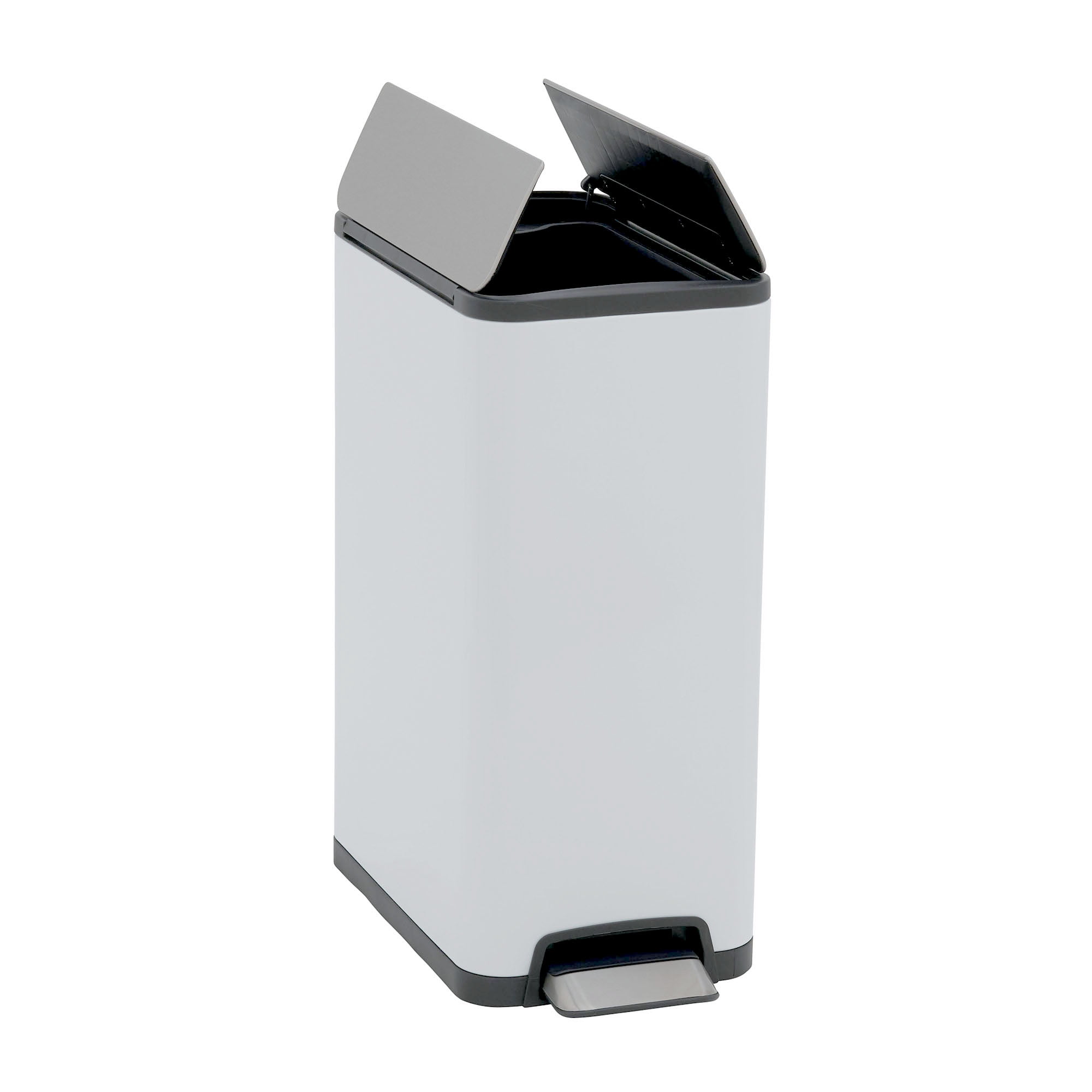 Household Essentials 30L Yueya Slim White Stainless Steel Trash Can