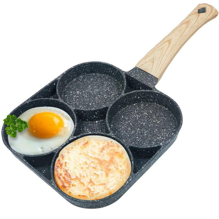 1pc Maifan Stone Flat Bottom Frying Pan Non-stick Breakfast Egg Burger Pan  For Home Use, Compatible With Induction Cooker