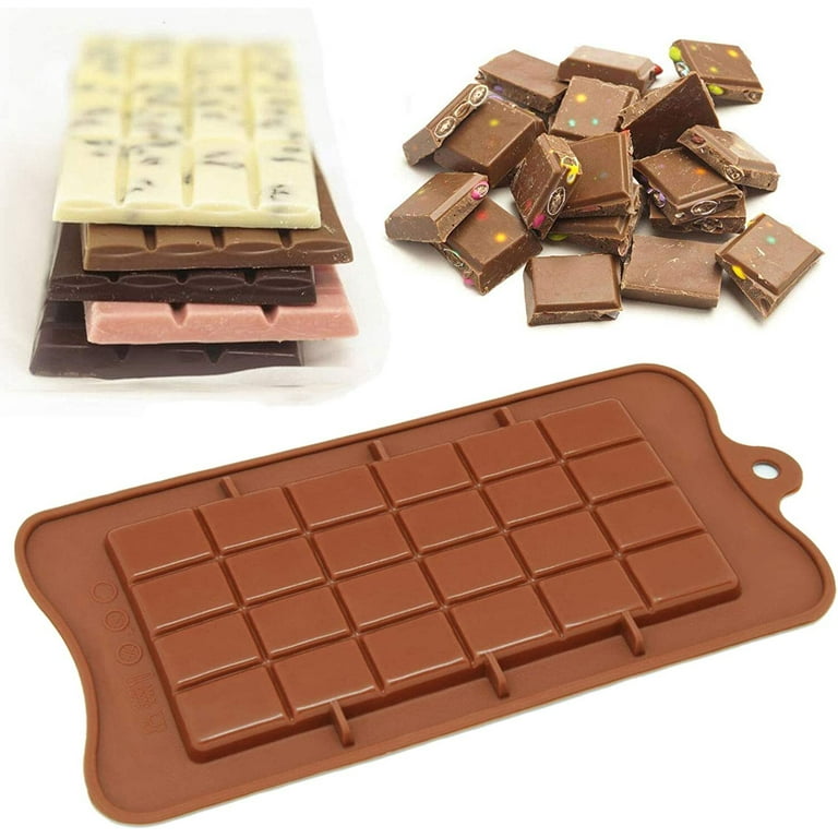 Chocolate Bar Molds, 2 Pack Chocolate Molds Silicone Rectangle Candy Bar  Molds, Wax Melt Molds Easy Release Non-Stick for Protein and Energy DIY