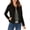 Black, variant on Women's Basic Button Down Stretch Fitted Long Sleeves Denim Jean Jacket Light blue 3XL