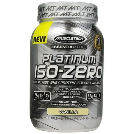 UPC 631656706451 product image for Muscletech Essential Series Us Platinum 100% ISO Zero Supplement Vanilla 3.04lb | upcitemdb.com