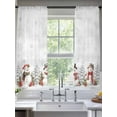 thumbnail image 2 of Christmas Sheer Curtains 72 inches Long 2 Panels Set Winter Snow Scene Snowflakes Snowman Mistletoe Tiers Sheers Rod Pocket Small Window Short Curtains for Kitchen Cafe, Each 52" W x 72" L, 2 of 7