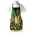 thumbnail image 4 of Mural Apron, Conceptual Illustration for Wonderland House with a Girl Trapped Inside, Unisex Kitchen Bib with Adjustable Neck for Cooking Gardening, Adult Size, Multicolor, by Ambesonne, 4 of 4