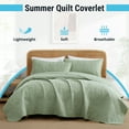 thumbnail image 2 of THD Benjamin - 3 Piece Full Queen Size Quilt Set, Lightweight Queen Bedspread Coverlet Set (Full/Queen, Sage Green), 2 of 6