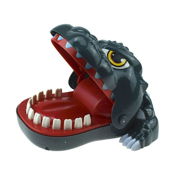 FELTECHELECTR juguete para morder los dedos, diseño de dinosaurio de dibujos animados, para morder los dientes, juego de broma.