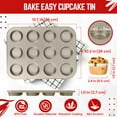 thumbnail image 6 of Muffin Tray Cupcake Baking Pan 2 Pack, 12-Cup Nonstick Carbon Steel Muffin Tin Non-Stick Cupcake Tin Bakeware Accessories for Baking Cupcake Muffin Brownies Snack, Fridge Safe, Champagne Gold, 6 of 9