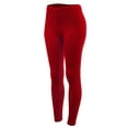 thumbnail image 3 of FashionMille Women's Solid Basic High Waisted Elastic Jersey Full Length Leggings Pant, 3 of 5