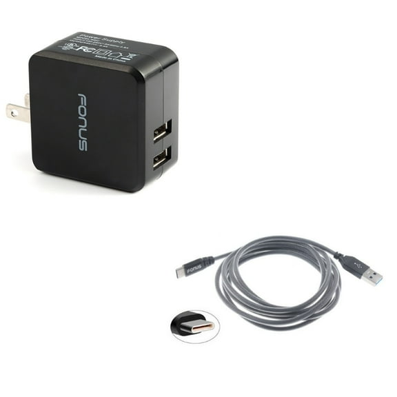 6ft USB Cable & Home Charger for Samsung Galaxy S22,Ultra,S21,Ultra,S20 Ultra,Plus,Fan Edition,FE 5G - Type-C Charger Cord   17W 2-Port USB Combo