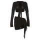 thumbnail image 3 of Vestido Conjunto de falda corta con top irregular para mujer, ropa informal ajustada transparente Kuymtek Negro T L para Mujer, 3 of 9