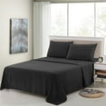 thumbnail image 3 of Lux Decor Collection Bed Sheets, 4 Pc Deep Pocket Twin Size Sheets Set, Premium Brushed Microfiber Twin Sheets, Dark Gray, 3 of 10