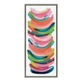 thumbnail image 3 of Kate and Laurel Sylvie Bright Abstract Framed Canvas Wall Art by Jessi Raulet of Ettavee, 18x40 Gray, Modern Colorful Brushstrokes Art for Wall, 3 of 7