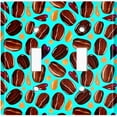 thumbnail image 2 of Metal Light Switch Wall Plate Outlet Cover (Coffee Mocha Espresso Bean Chocolate Caramel Heart Drip Love Teal - Double Toggle), 2 of 2