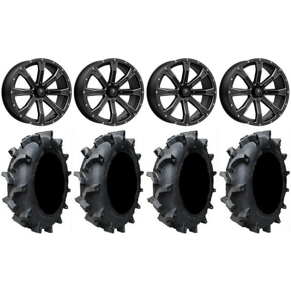 MSA Bounty 20" Wheels Black 35" Interforce 628 Tires Kawasaki Teryx Mule