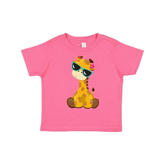 Inktastic Cute Giraffe, Giraffe with Sunglasses, Cute Animal Boys or Girls Toddler T-Shirt