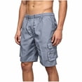 thumbnail image 3 of cllios Cargo Shorts Men Quick Dry Lightweight Short Pants with Zipper Pockets Elastic Drawstring Waist with Belt Loops Hiking Outdoor Casual Summer Shorts, 3 of 7