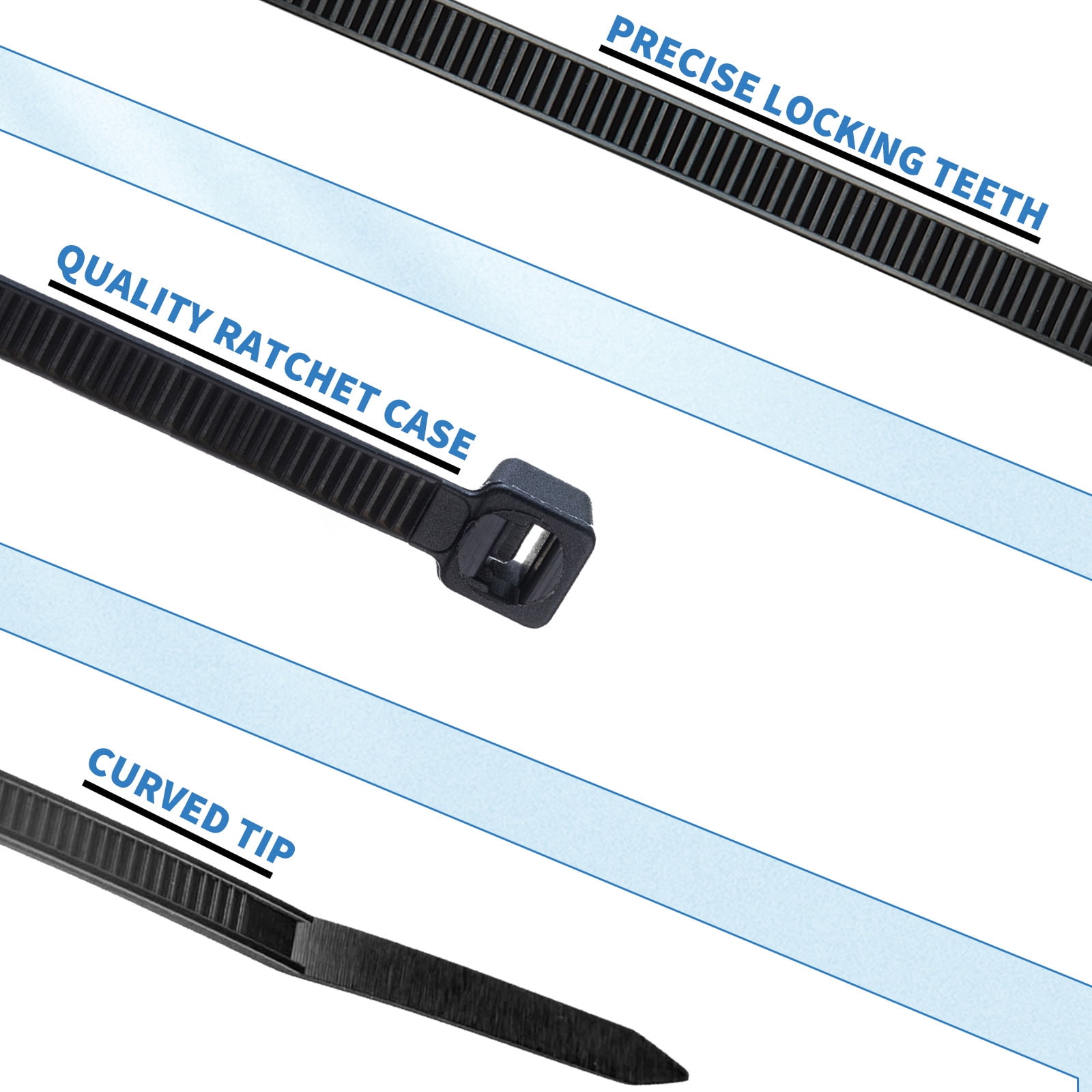 CENTROPOWER Heavy Duty Black Zip Ties 12 Inch - 1000 Pack | 50lbs Tensile Strength | Quality Nylon Material | UL Listed | Perfect for Indoor & Outdoor Use