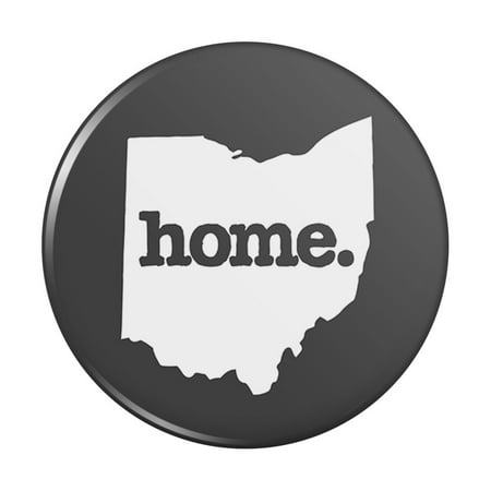 

Ohio OH Home State Solid Dark Gray Grey Officially Licensed Kitchen Refrigerator Locker Button Magnet